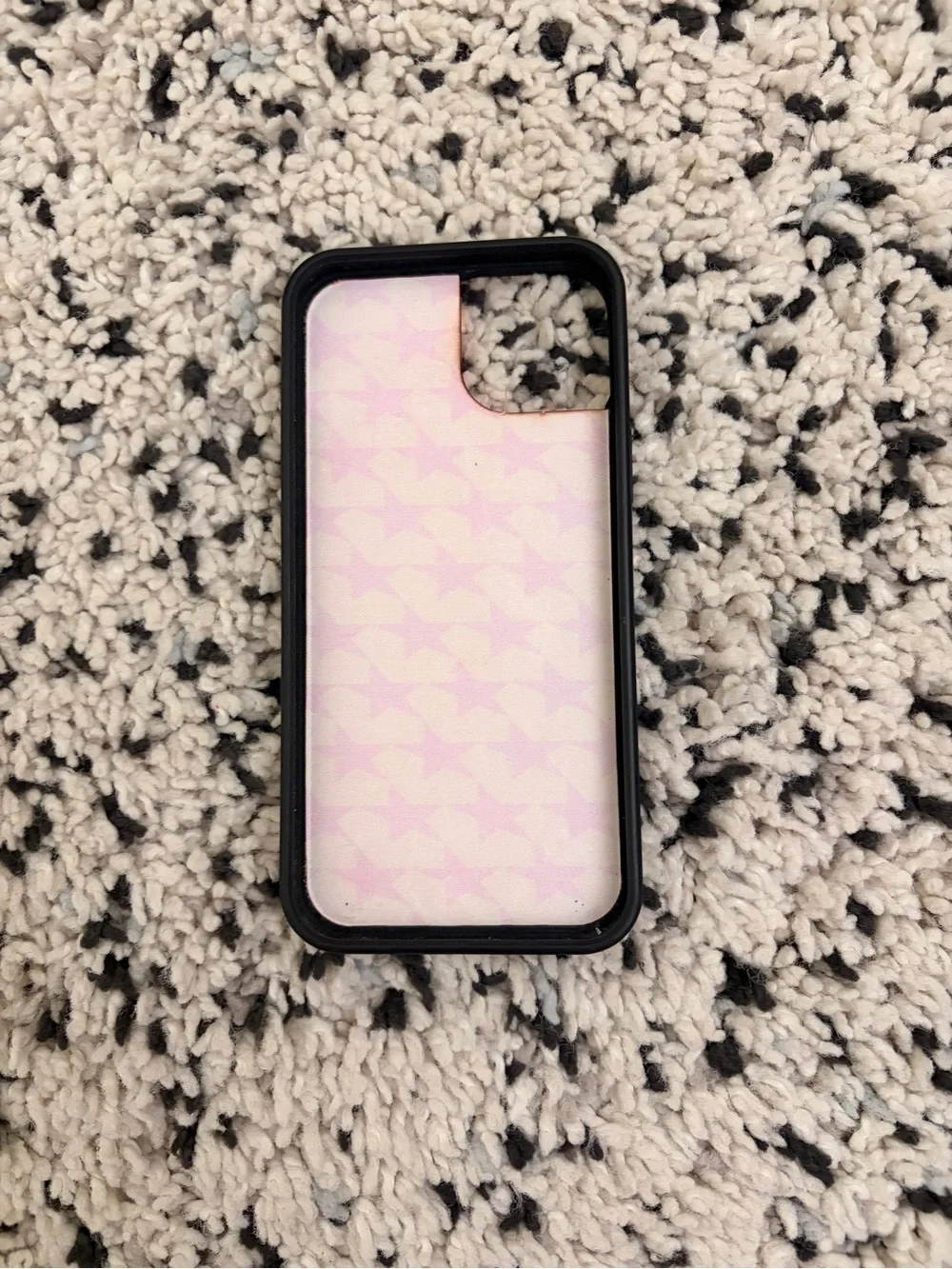 Wildflower Neon Orange and Red Star Houndstooth iPhone Case